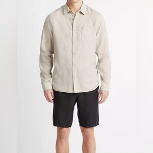 NWT VINCE linen long sleeve shirt size XL